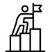 goalicon Figure climbing steps to place a flag at the top